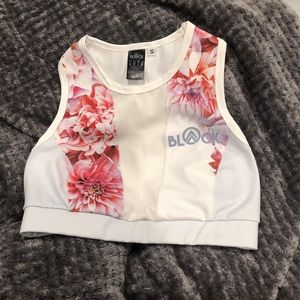 Cute White Floral Workout Top!